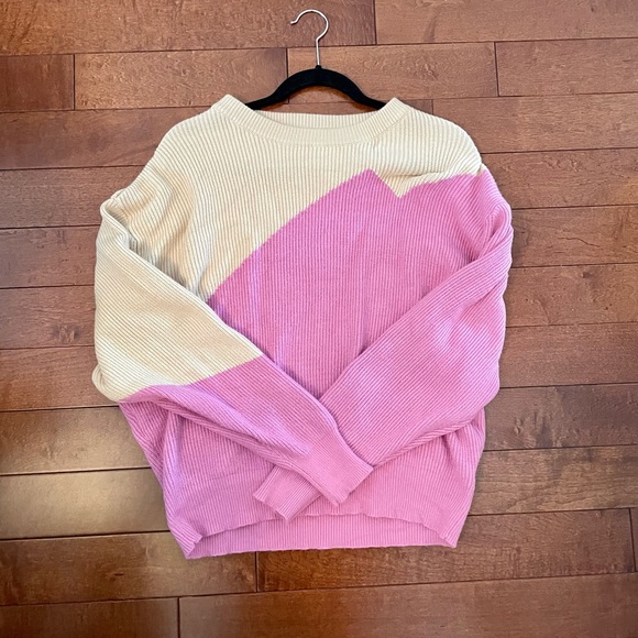 Beige and pink sweater from Vici, size small. - Picture 2 of 2